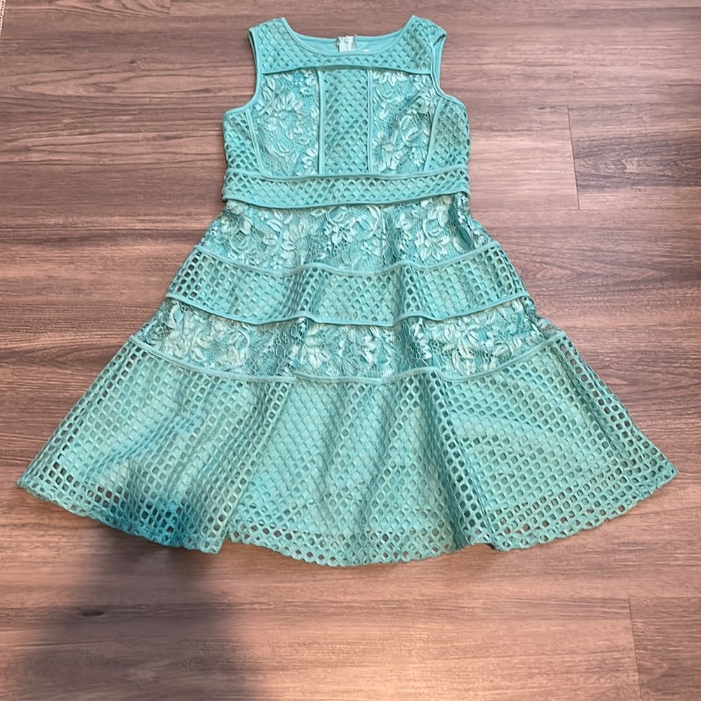 Turquoise Lace Formal Dress